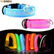 Load image into Gallery viewer, Nylon LED Pet Dog Collar,Night Safety Flashing Glow In The Dark Dog Leash,Dogs Luminous Fluorescent Collars Pet Supplies