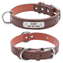 Load image into Gallery viewer, Large Durable Personalized Dog Collar PU Leather Padded Pet ID Collars Customized for Small Medium Large Dogs Cat 4 Size