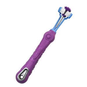 Three Sided Pet Toothbrush Dog Brush Addition Bad Breath Tartar Teeth Care Dog Cat Cleaning Mouth dog Cat toothbrush Dropship